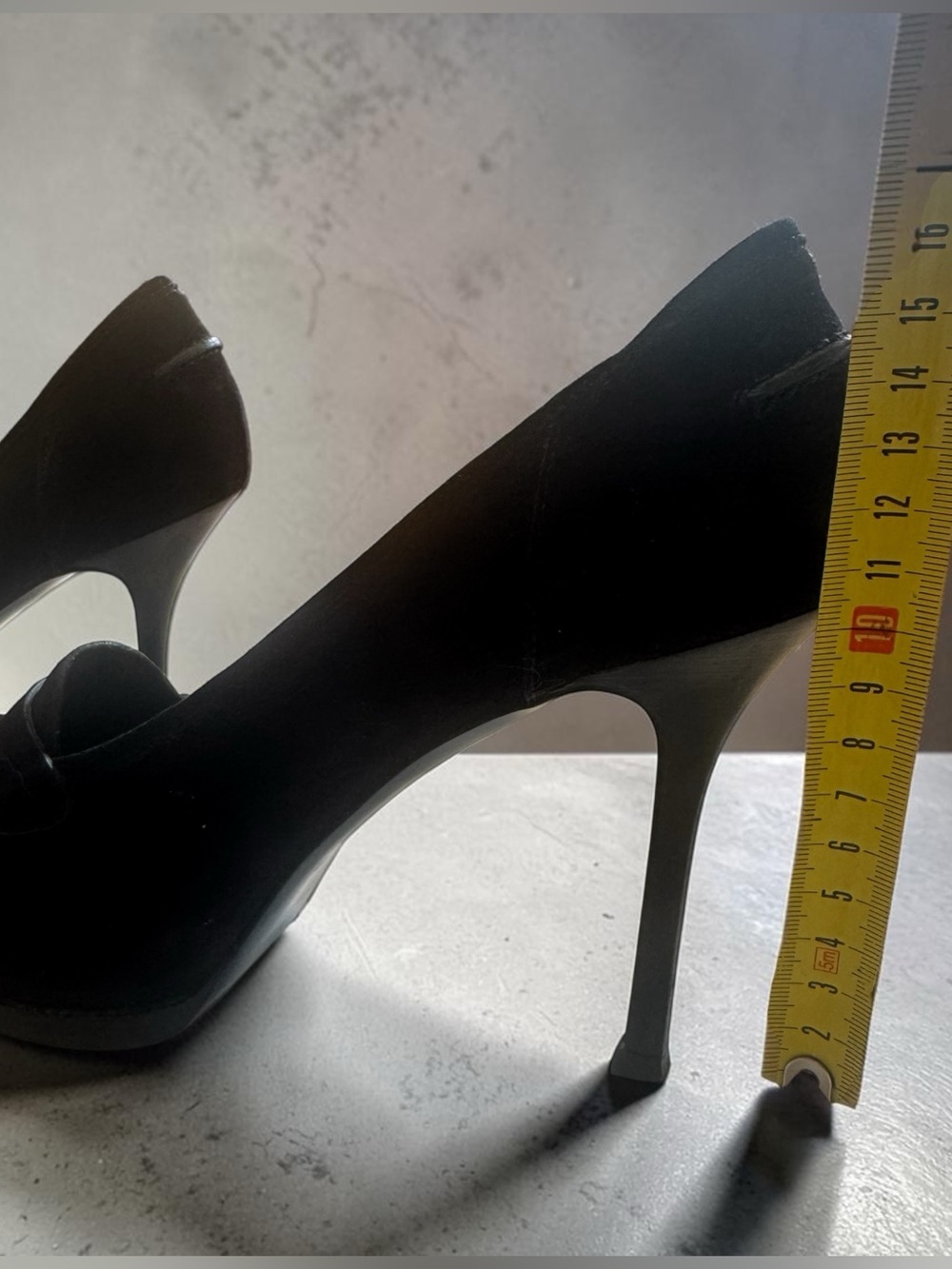 Authentic YSL Black Suede Penny Loafer Heels – Size 37.5 - Picture 5 of 7